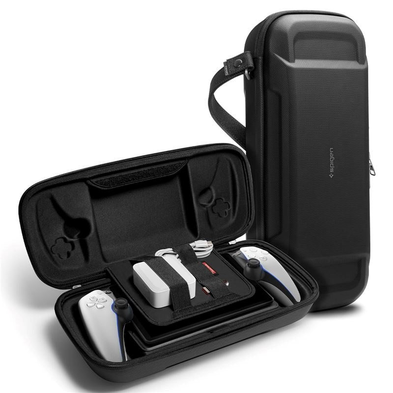 Spigen Travel Case for Sony Playstation Portal with Storage and Wrist Strap - Black