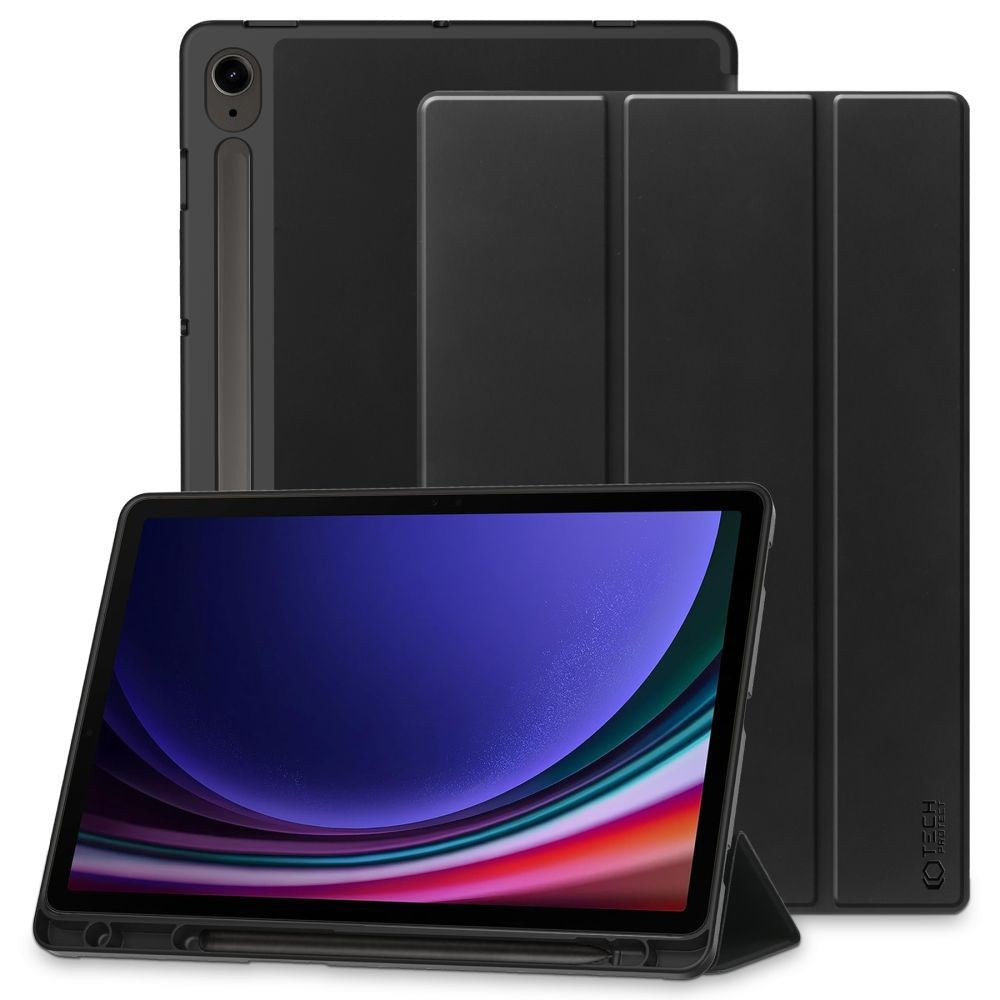 Samsung Galaxy Tab S10 FE / S9 FE Tech-Protect Smartcase Case w. Stylus Pen Holder - Black