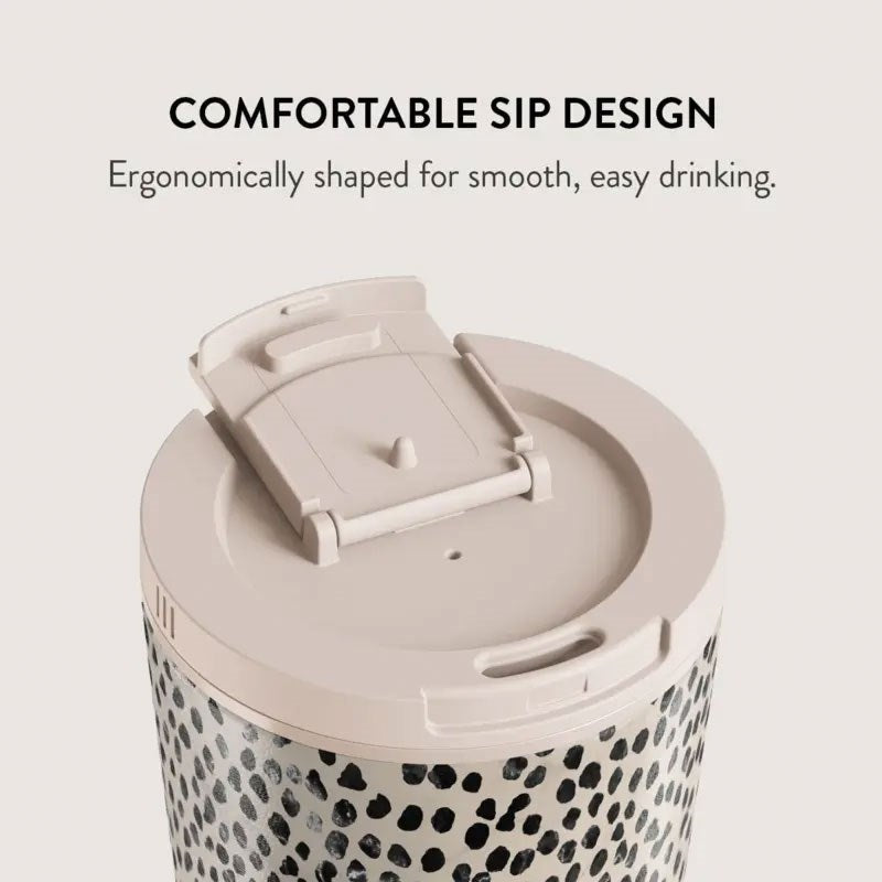 Burga Thermo Cup with Lid & Straw - 500ml - Almond Latte
