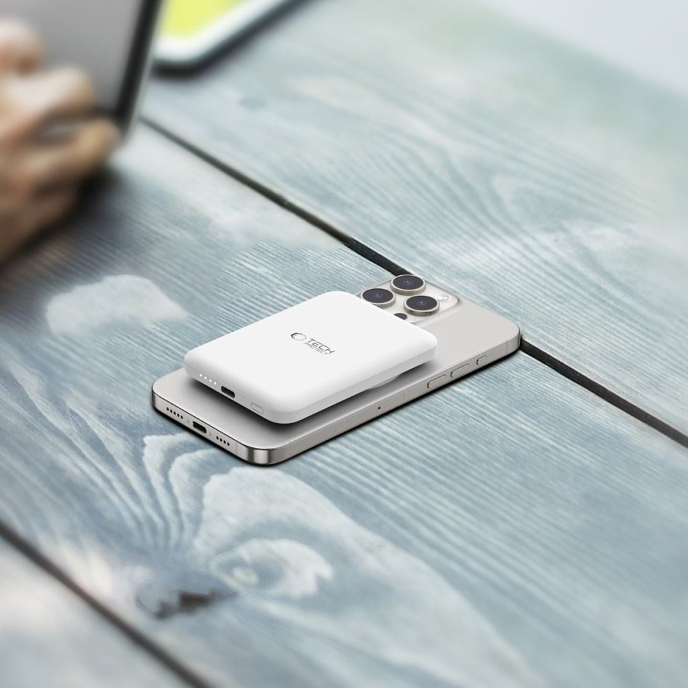 Tech-Protect Wireless Powerbank 5000 mAh - MagSafe Compatible - White
