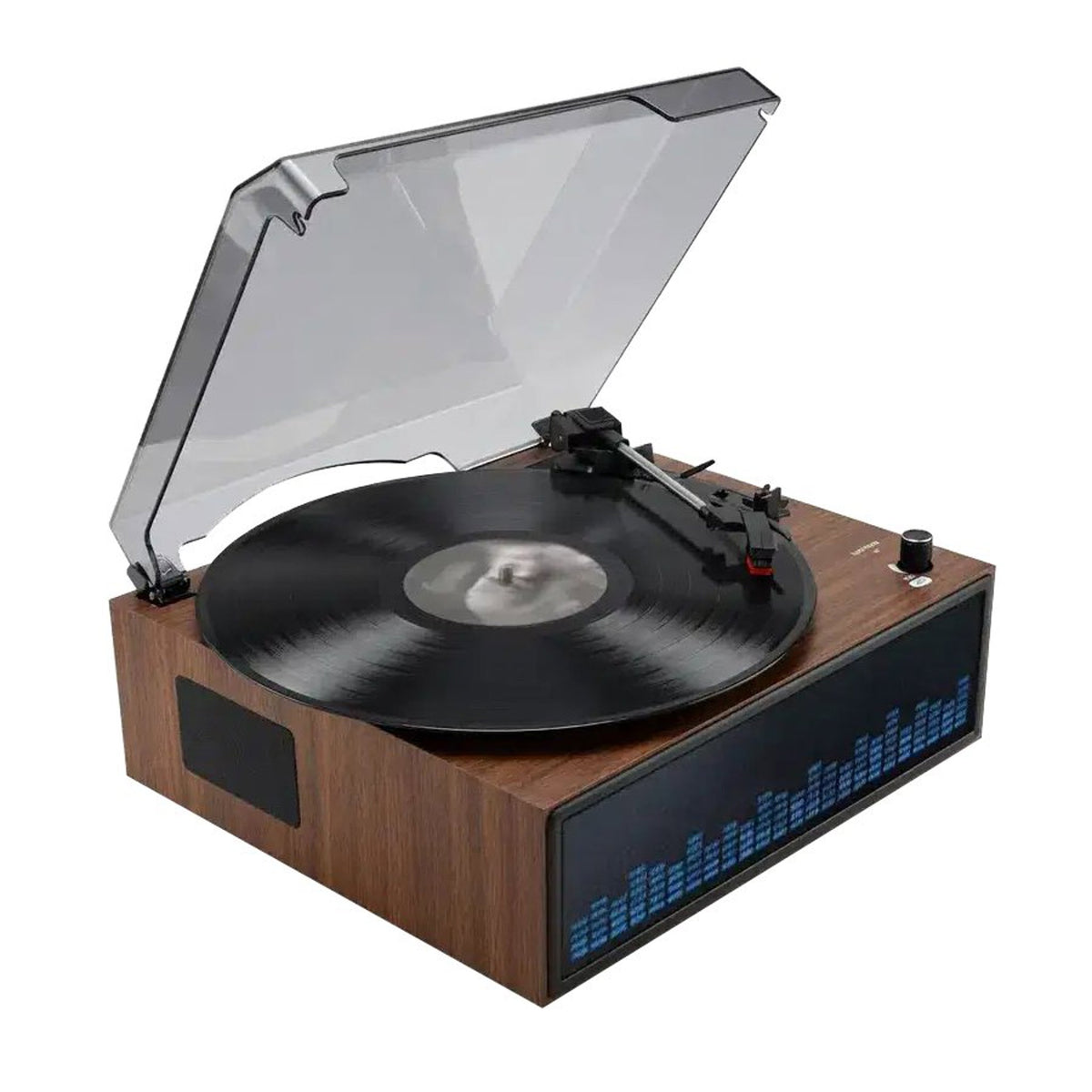 Denver VBS-271 Bluetooth Record Player with Built-in Speakers & Lights - Brown