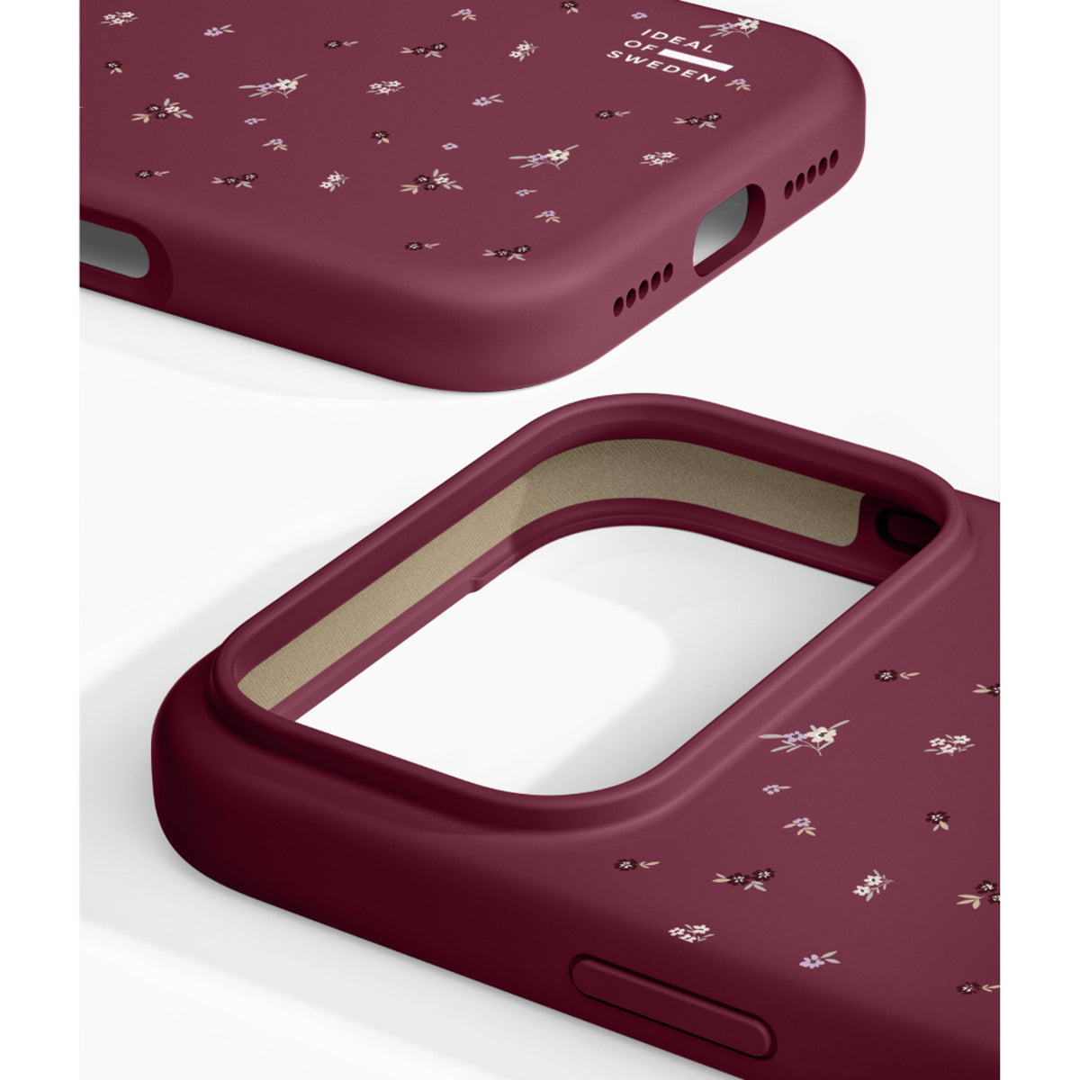 iPhone 18 Pro / 17 Pro iDeal Of Sweden Silicone Case - MagSafe Compatible - Fine Wine Bloom