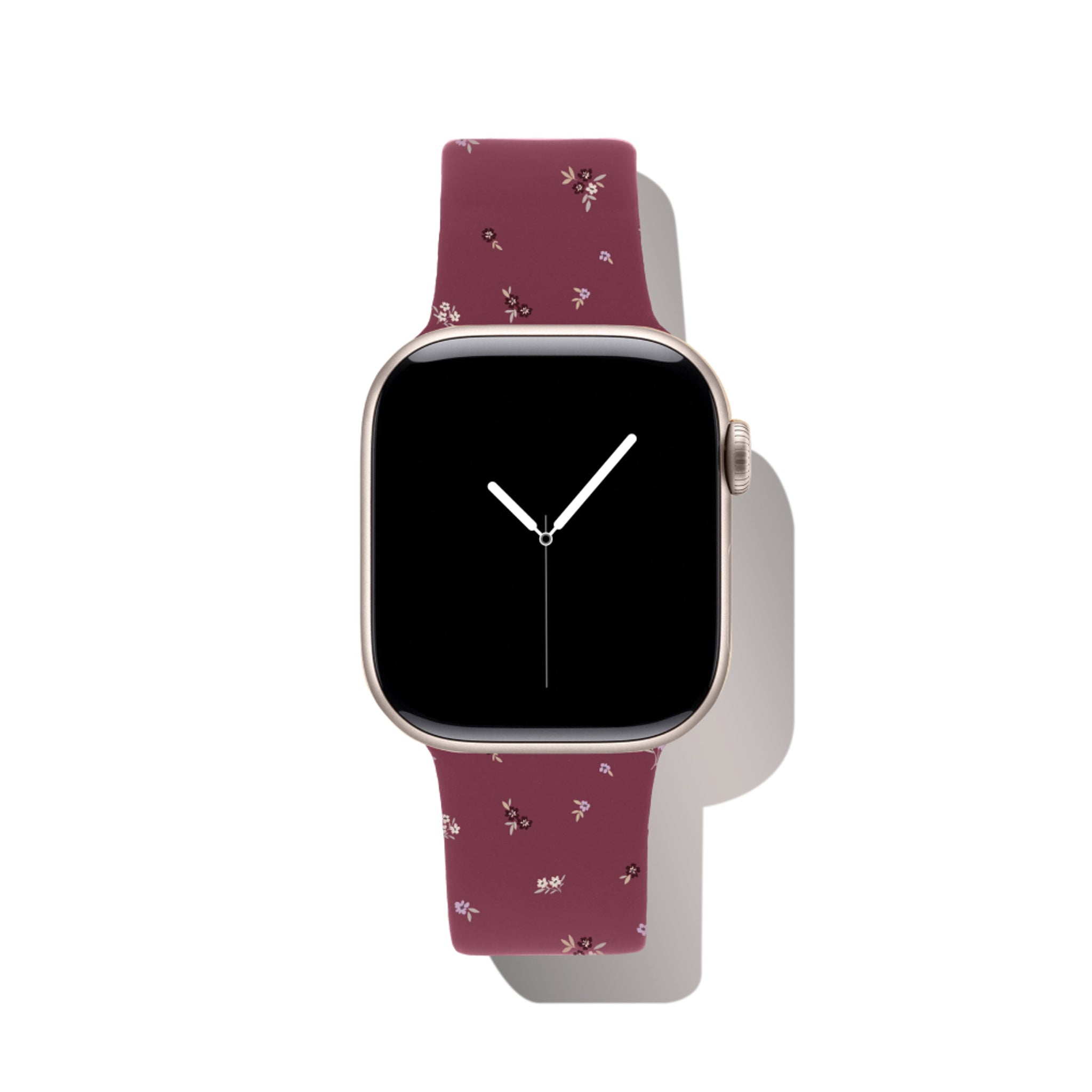 Apple Watch (42/44/SE/45/46/49mm) iDeal of Sweden Silicone Watch Strap - Size S/M - Fine Wine Bloom