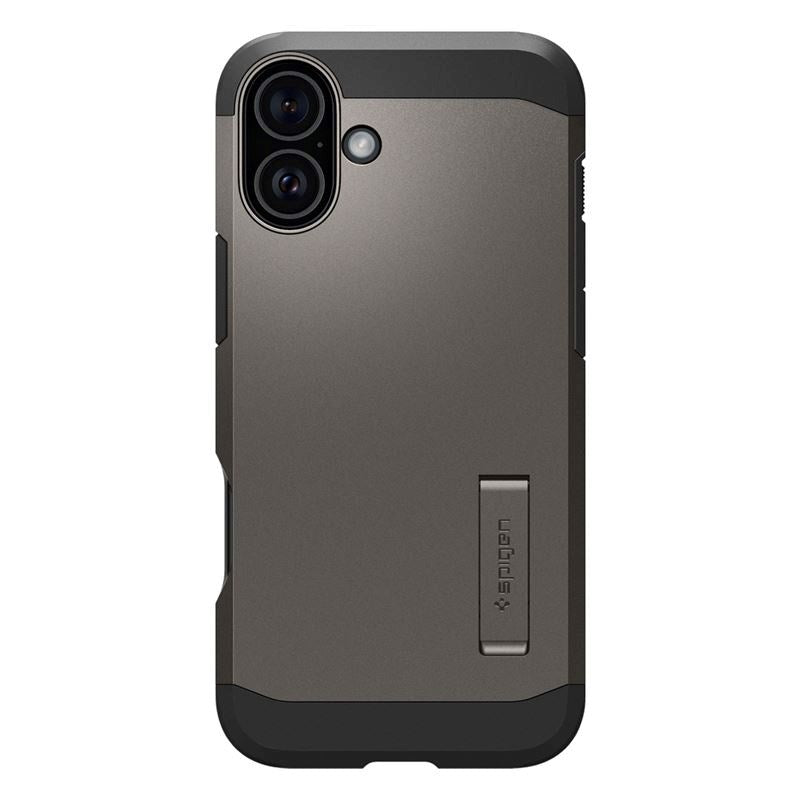 iPhone 16 Spigen Tough Armor Case w. Kickstand - MagSafe Compatible - Gunmetal