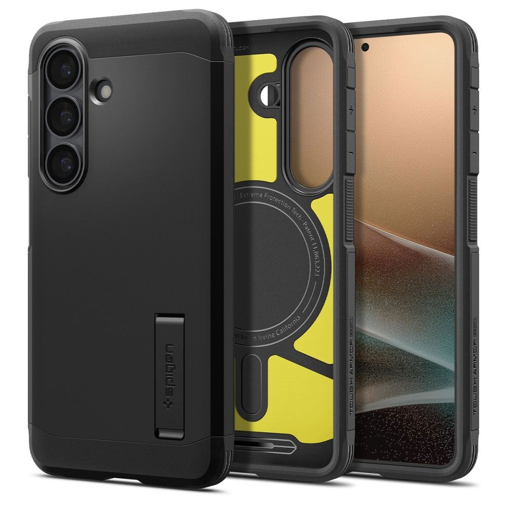 Samsung Galaxy S26 Spigen Tough Armor Hybrid Case with Kickstand - MagSafe Compatible - Black