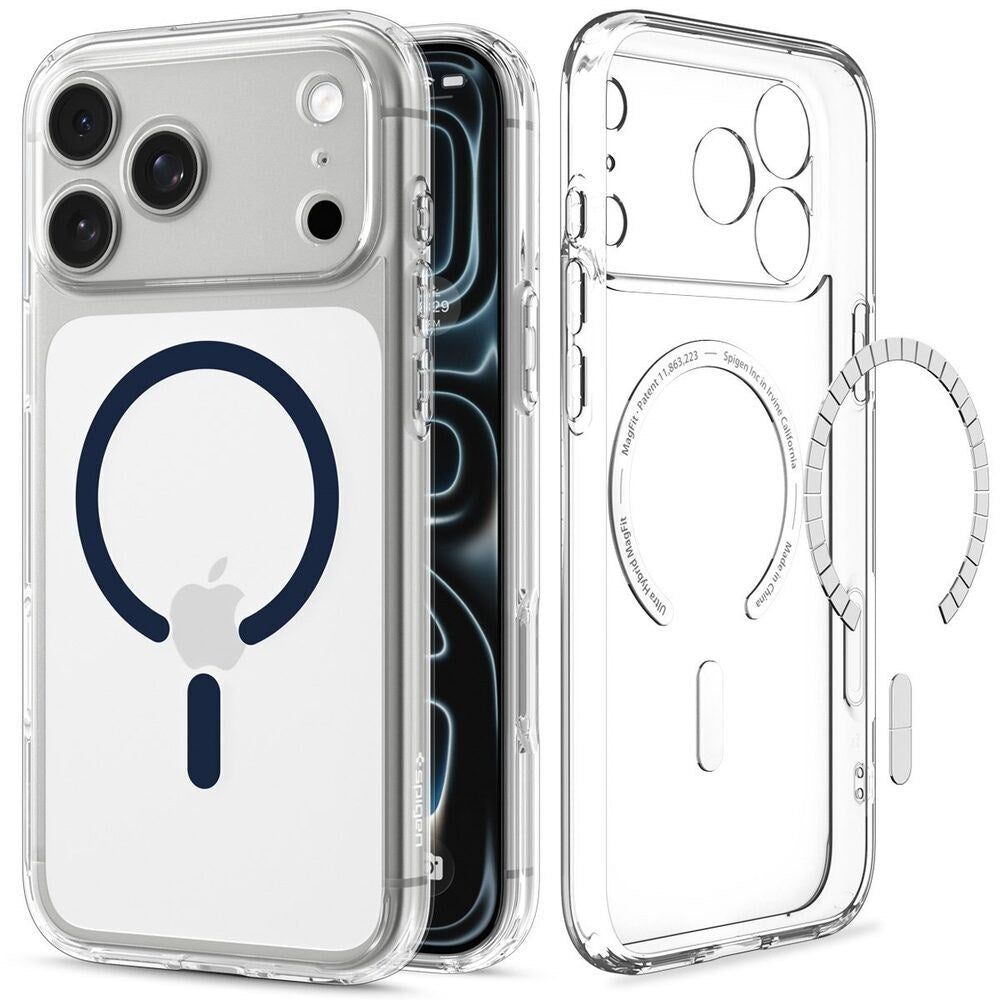iPhone 18 Pro / 17 Pro Spigen Ultra Hybrid Case - MagSafe Compatible - Transparent / Blue
