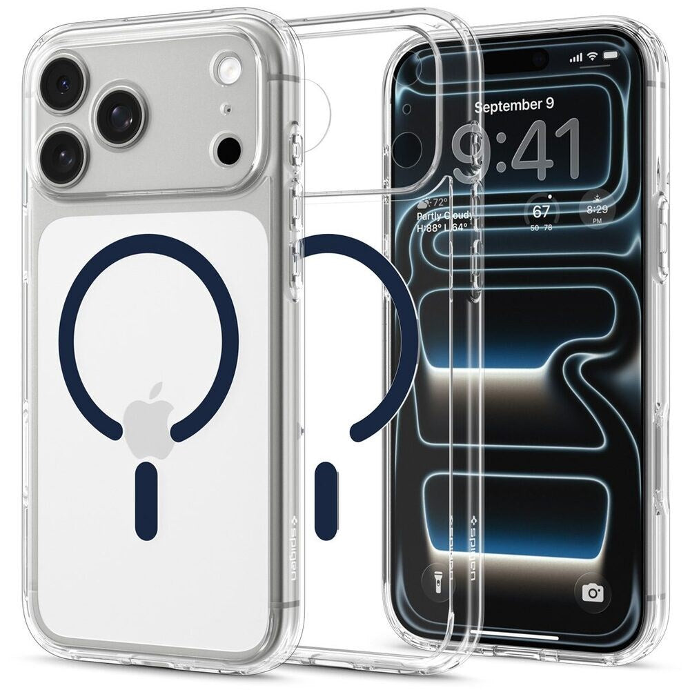 iPhone 18 Pro / 17 Pro Spigen Ultra Hybrid Case - MagSafe Compatible - Transparent / Blue