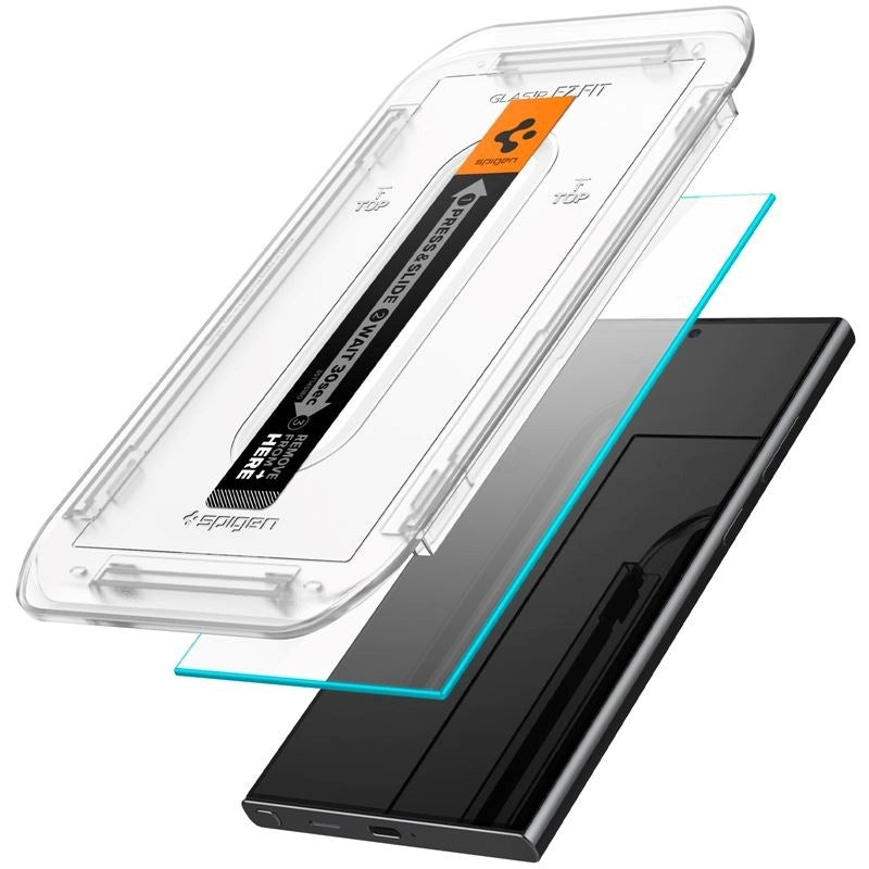 Samsung Galaxy S24 Ultra Spigen EZ Fit Glas.tR Screen Protection 2 Pcs. - Case Friendly - Transparent