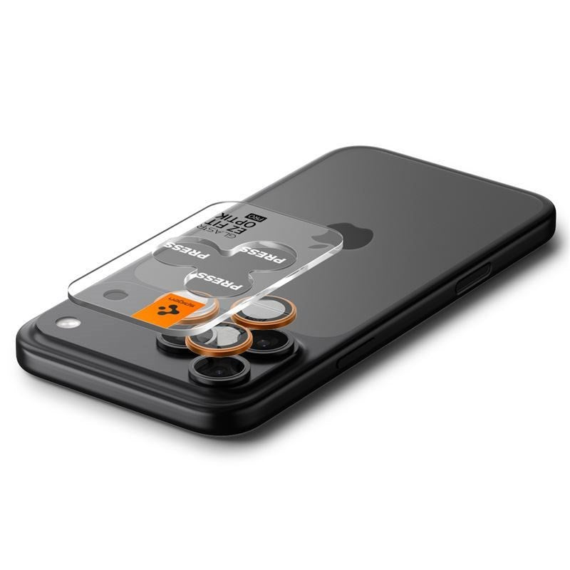 iPhone 17 Pro / 17 Pro Max / 16 Pro / 16 Pro Max / 15 Pro / 15 Pro Max / 14 Pro / 14 Pro Max Spigen Glass tR EZ Fit Optik Pro Camera Lens Protection Glass - 2 pcs - Orange