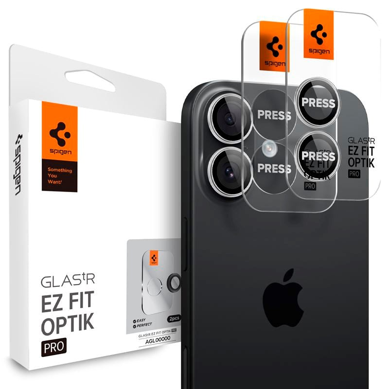 iPhone 17 Spigen Glass tR EZ Fit Optik Pro Camera Lens Protector Glass - 2 pcs - Silver
