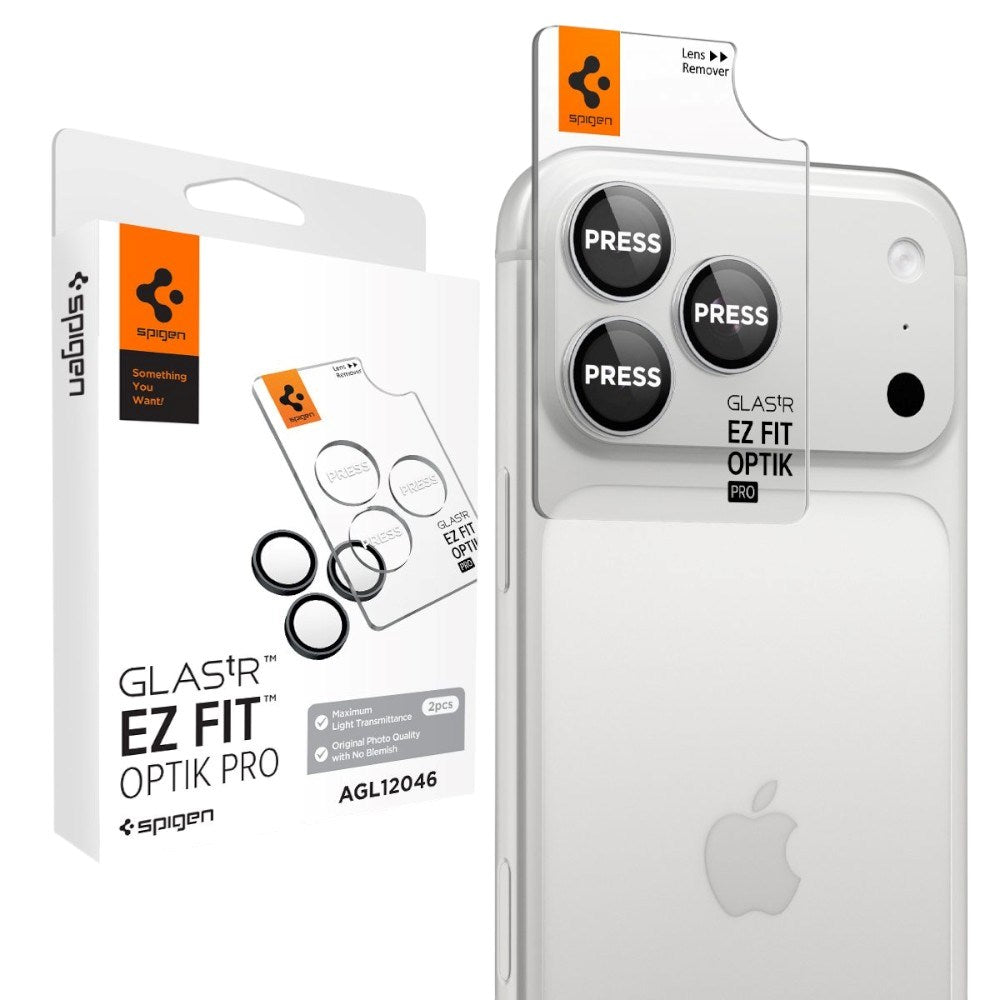 iPhone 18 Pro / 18 Pro Max Spigen Glass tR EZ Fit Optik Pro Camera Lens Protector - 2 pcs - Silver