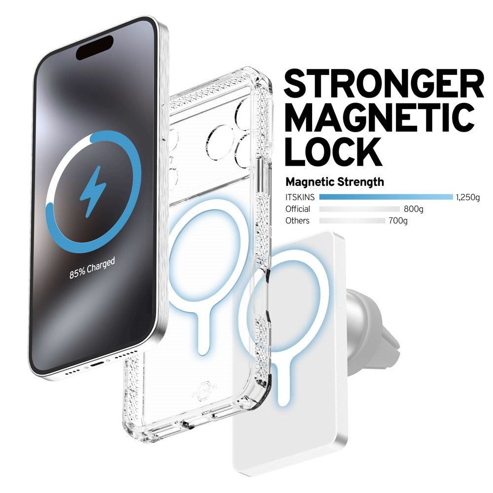 iPhone 17 Pro ITSKINS Hybrid MagClear Case - MagSafe Compatible - Transparent