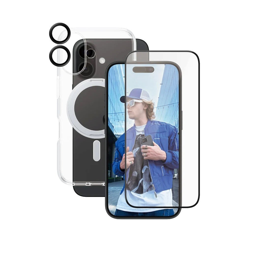 CARE by PanzerGlass iPhone 16 3-in-1 Ceramic Bundle - Transparent