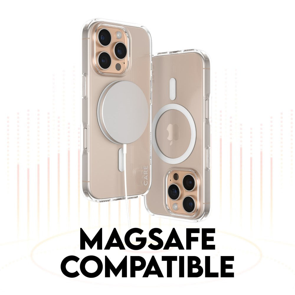 CARE By PanzerGlass iPhone 16 Pro 3-i-1 FLAGSHIP MagSafe Bundle - Screen Protector (UWF) / Case / Camera Protection - Transparent / White