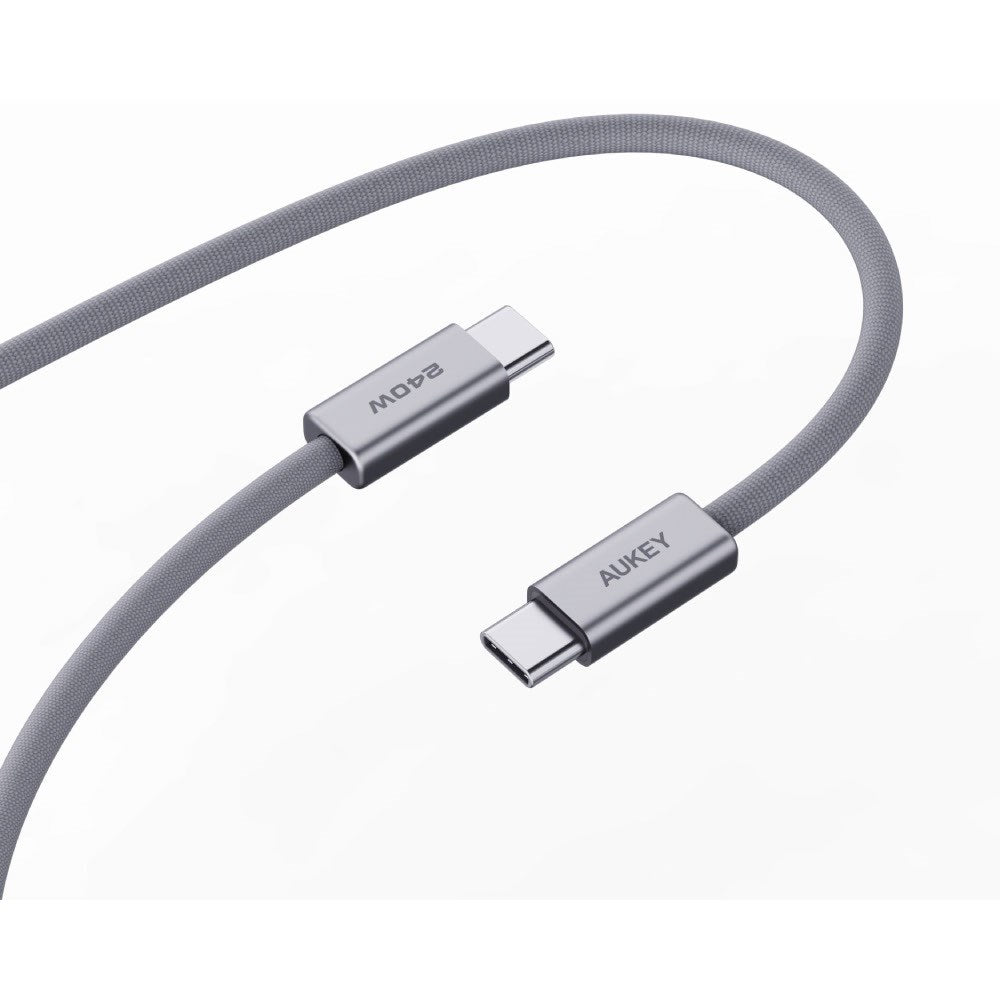Aukey CB-DC242 Circlet Blink 240W USB-C to USB-C Cable - 1.8m - Grey