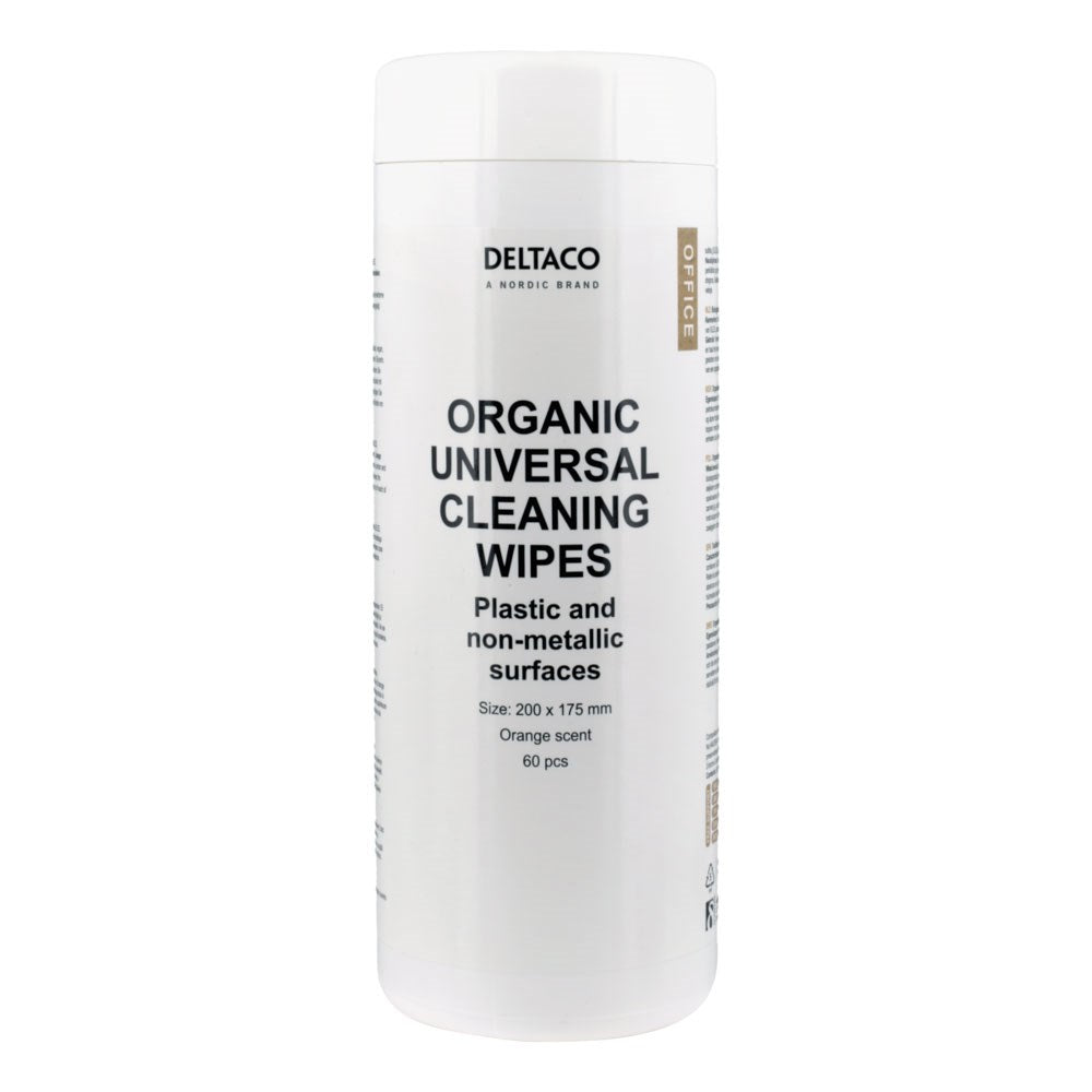 Deltaco Organic Universal Cleaning Wipes - 60 pcs - White