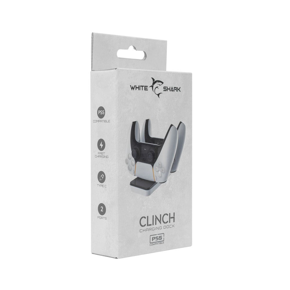 White Shark CLINCH PS5 Controller Charging Stand - Black