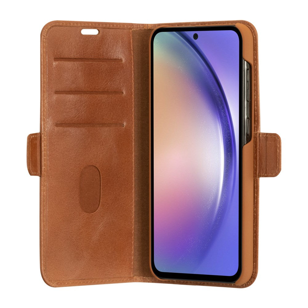 Samsung Galaxy A54 (5G) dbramante1928 Copenhagen Genuine Leather Flip Case with Wallet - Tan