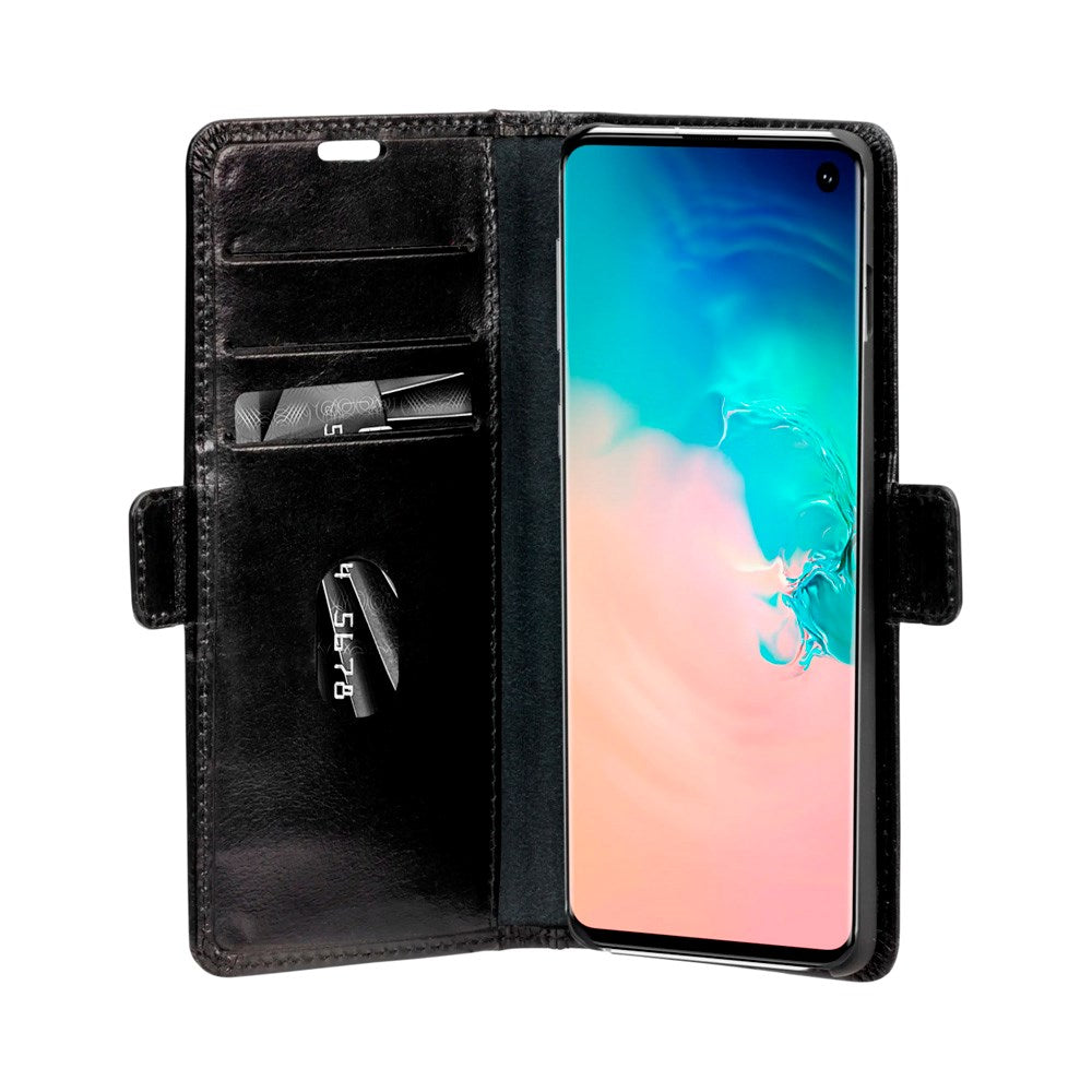 Samsung Galaxy S10 dbramante1928 Copenhagen Genuine Leather Flip Case with Wallet - Black