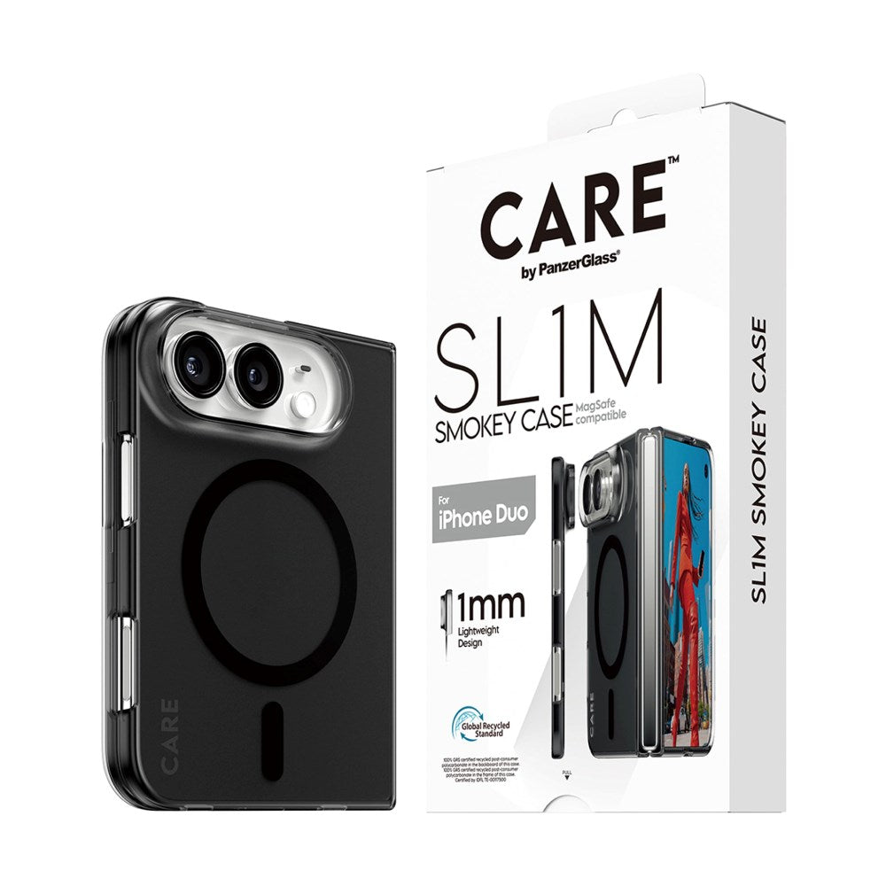 iPhone Duo CARE by PanzerGlass FLAGSHIP Signature Case - MagSafe Compatible - Smokey Black