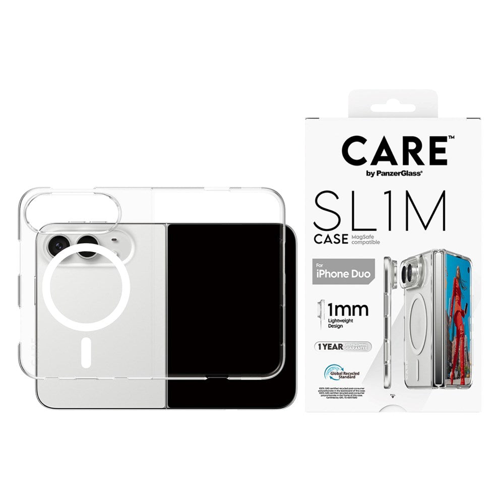 iPhone Duo CARE by PanzerGlass SL1M Case - MagSafe Compatible - Transparent