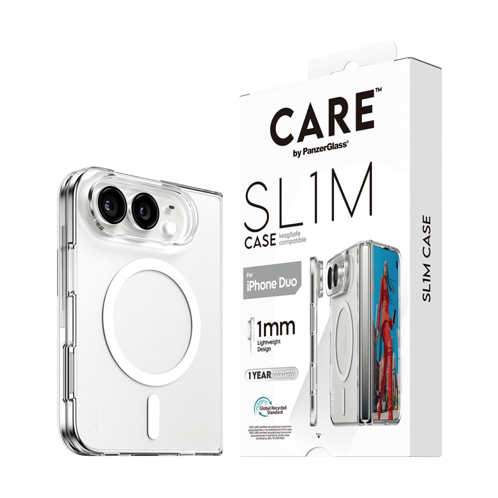 iPhone Duo CARE by PanzerGlass SL1M Case - MagSafe Compatible - Transparent