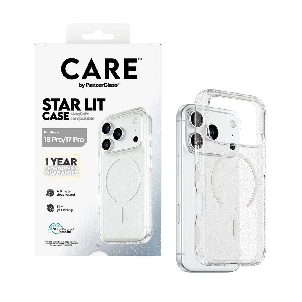 iPhone 18 Pro / 17 Pro CARE by PanzerGlass FLAGSHIP Urban Explorer Case - MagSafe Compatible - Transparent / Star Lit