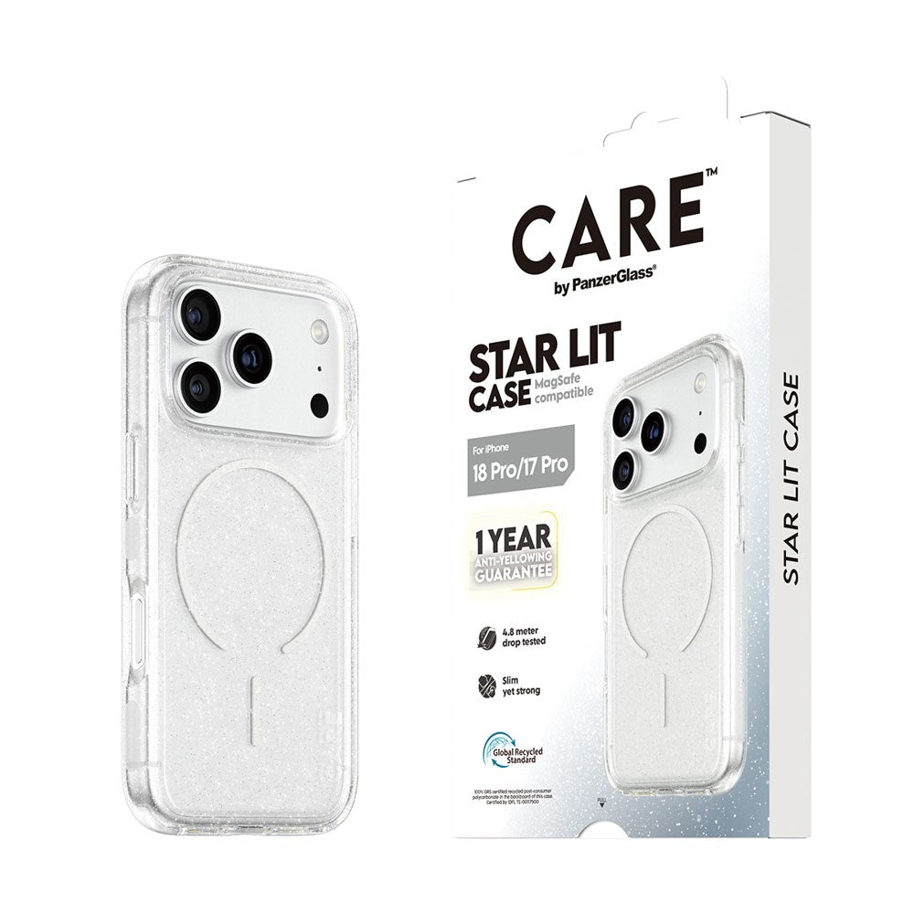iPhone 18 Pro / 17 Pro CARE by PanzerGlass FLAGSHIP Urban Explorer Case - MagSafe Compatible - Transparent / Star Lit
