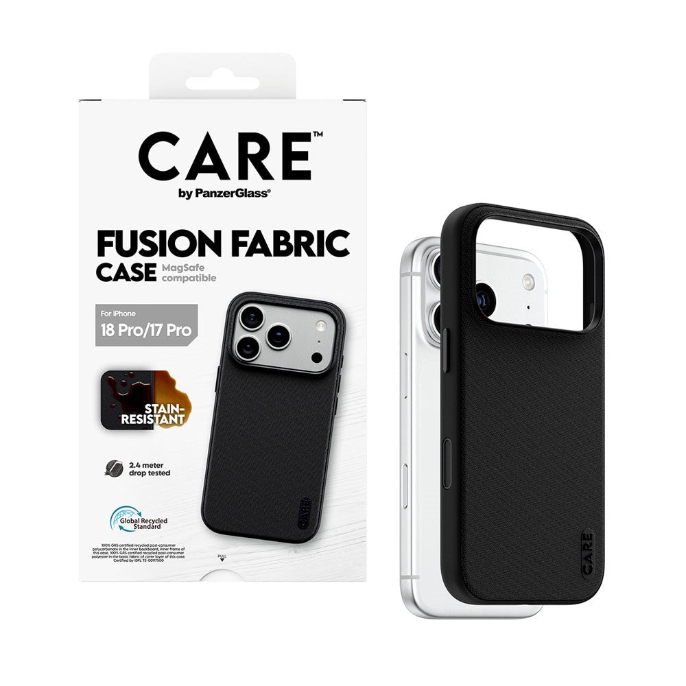 iPhone 18 Pro / 17 Pro CARE by PanzerGlass Fusion Fabric Case - MagSafe Compatible - Black