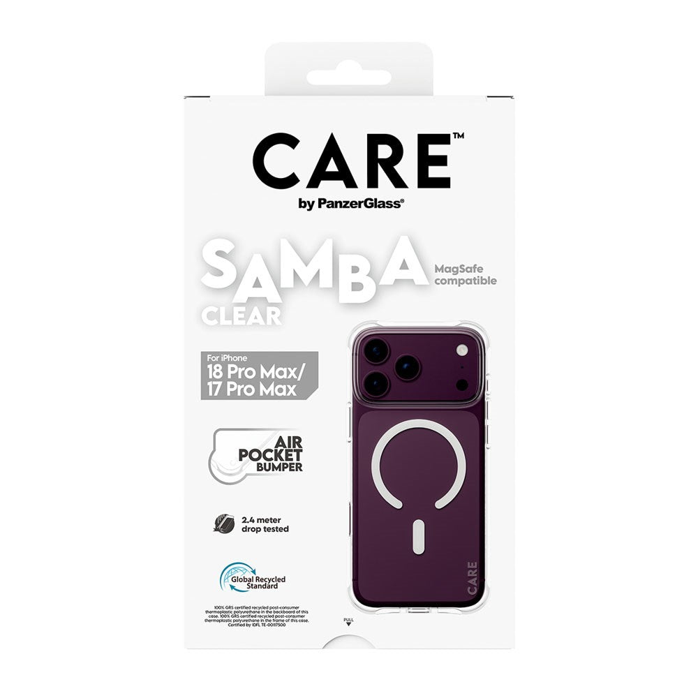 iPhone 18 Pro Max / 17 Pro Max CARE by PanzerGlass Fashionable Samba Case - MagSafe Compatible - Transparent
