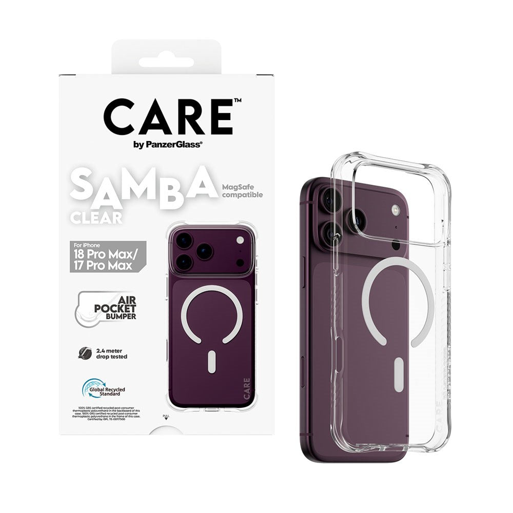 iPhone 18 Pro Max / 17 Pro Max CARE by PanzerGlass Fashionable Samba Case - MagSafe Compatible - Transparent