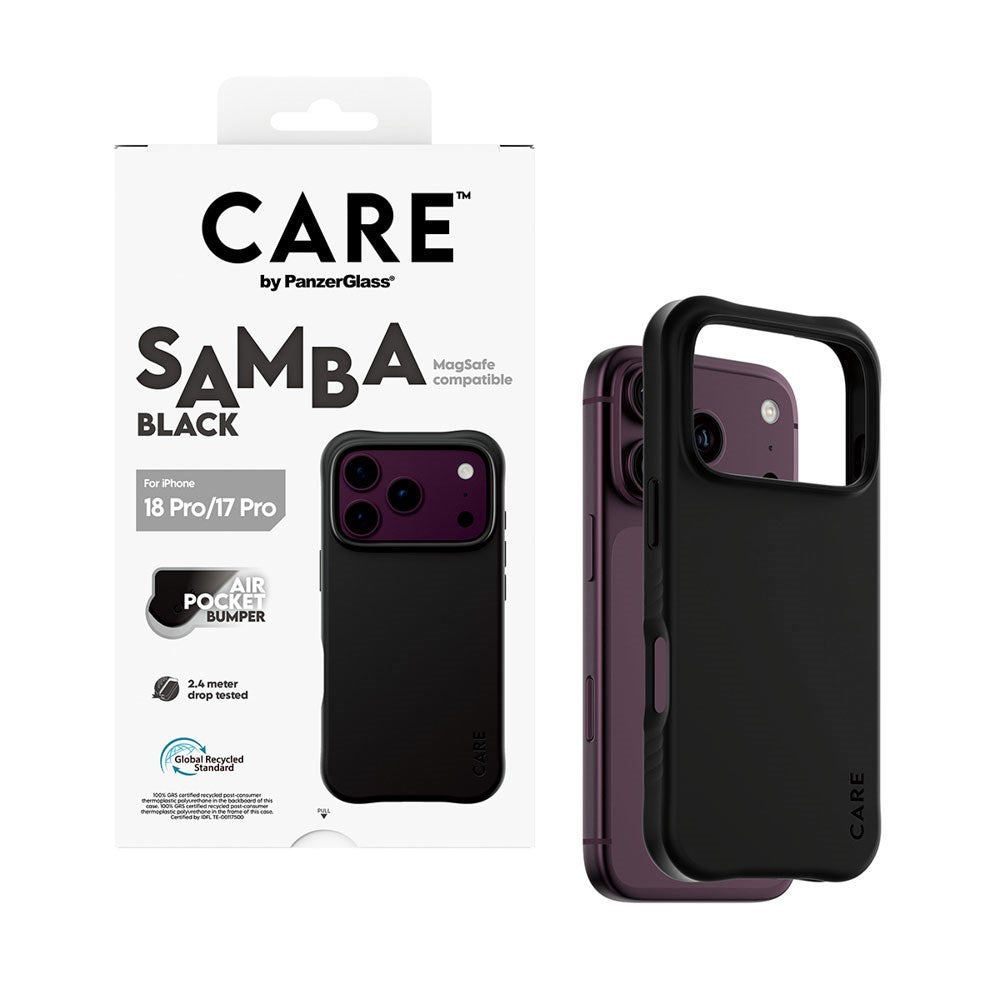 iPhone 18 Pro / 17 Pro CARE by PanzerGlass Fashionable Samba Case - MagSafe Compatible - Black