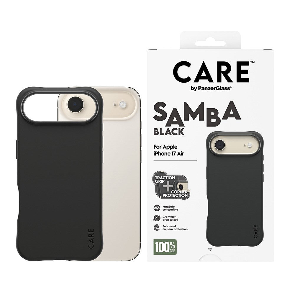 CARE by PanzerGlass iPhone Air Fashionable Samba Case - MagSafe Compatible - Black