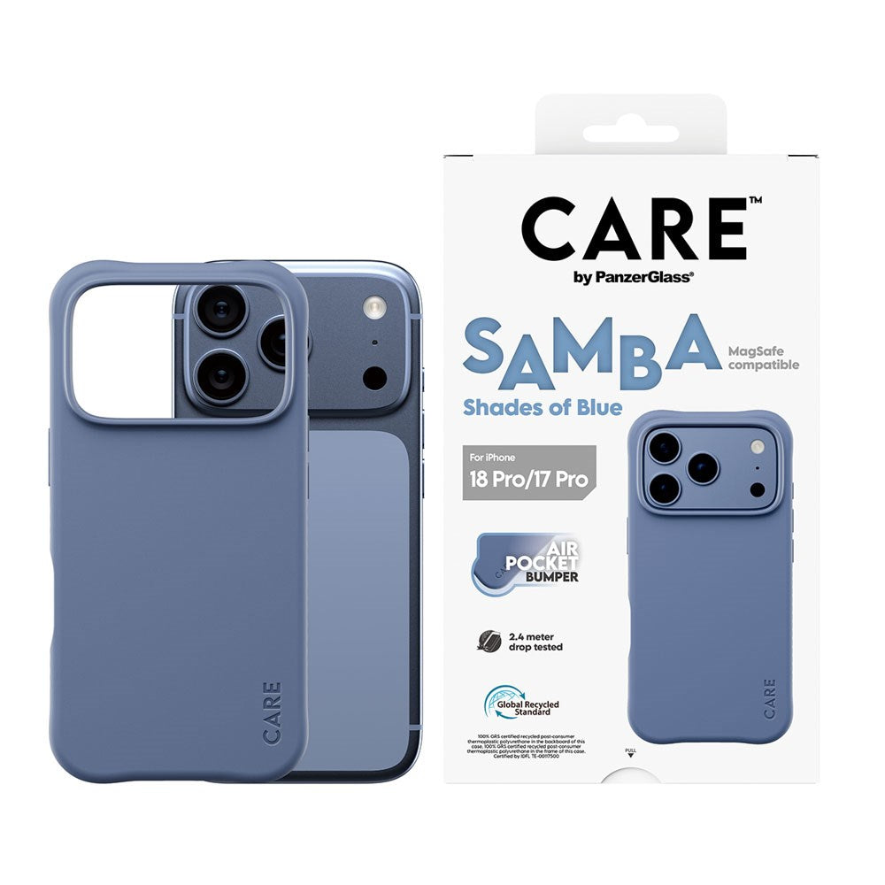iPhone 18 Pro / 17 Pro CARE by PanzerGlass Fashionable Samba Case - MagSafe Compatible - Shades of Blue