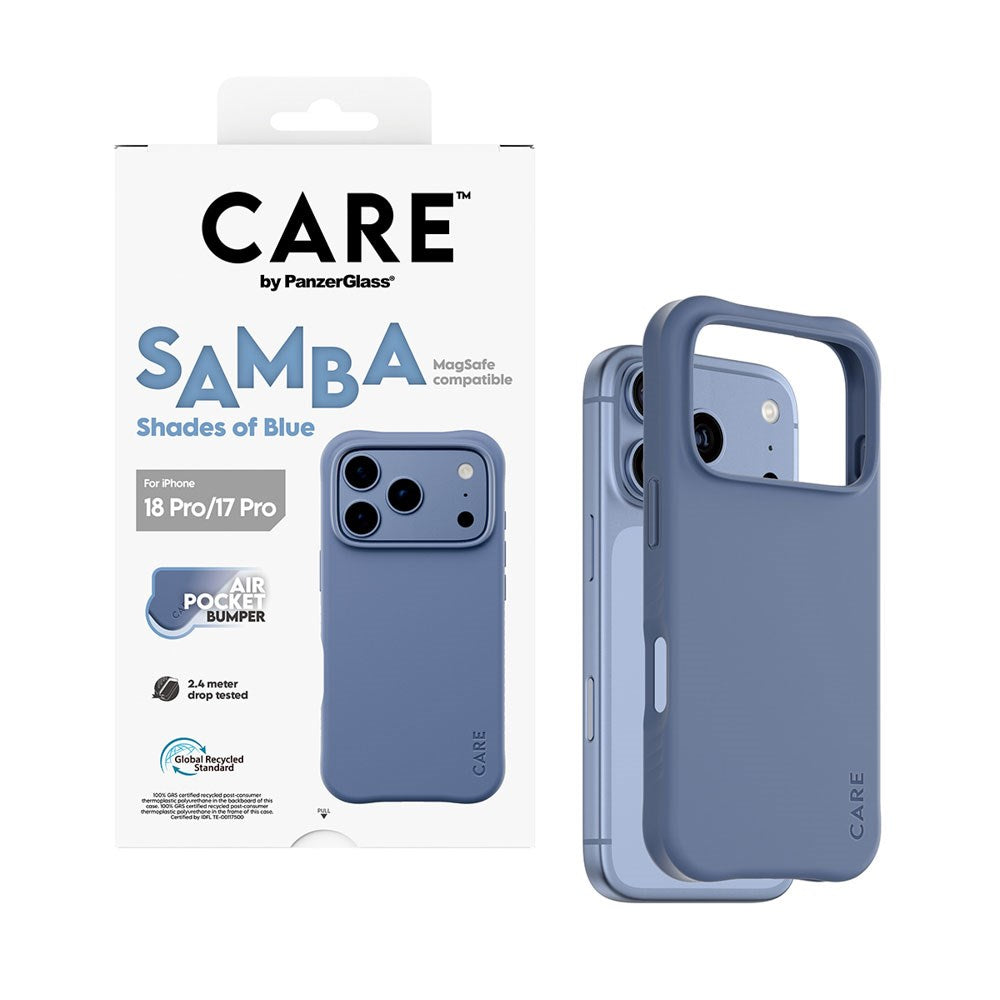 iPhone 18 Pro / 17 Pro CARE by PanzerGlass Fashionable Samba Case - MagSafe Compatible - Shades of Blue