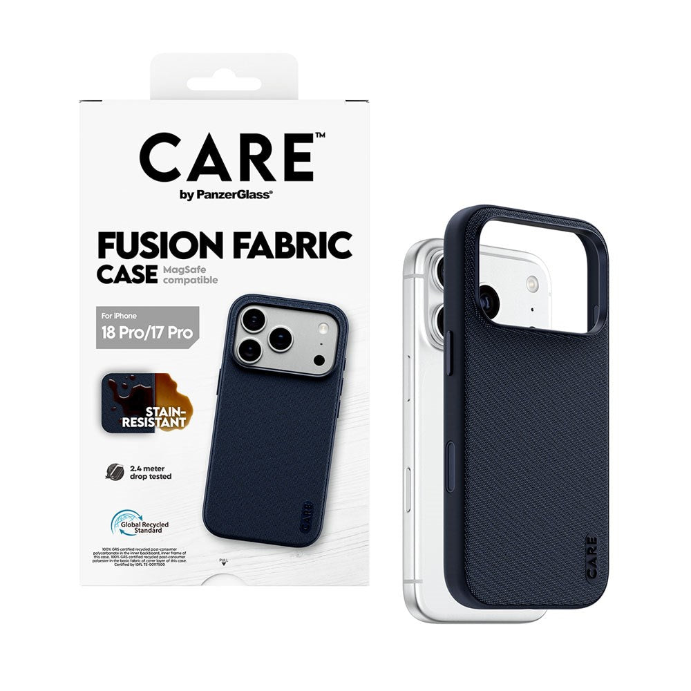 iPhone 18 Pro / 17 Pro CARE by PanzerGlass Fusion Fabric Case - MagSafe Compatible - Blue