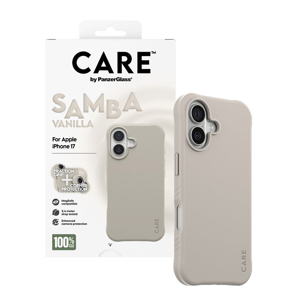 CARE by PanzerGlass iPhone 17 Fashionable Samba Case - MagSafe Compatible - Vanilla