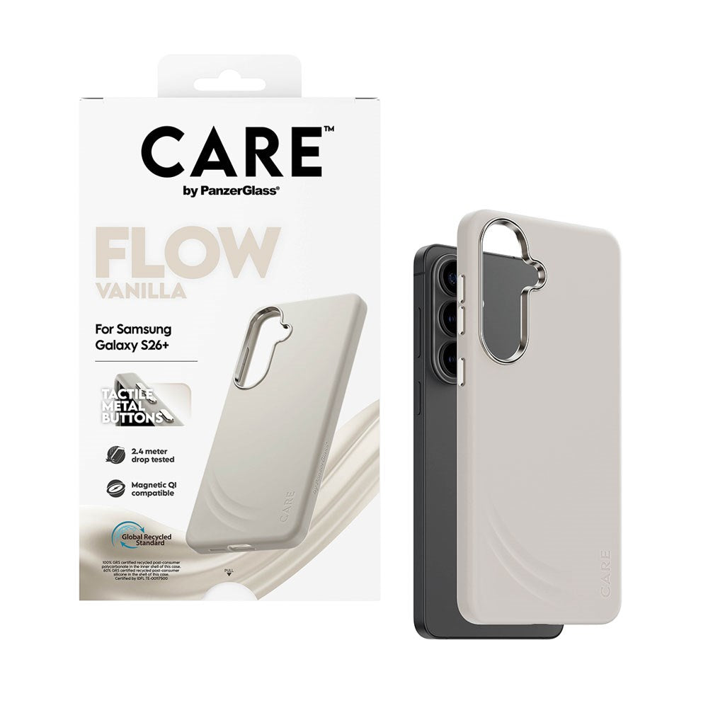 Samsung Galaxy S26+ (Plus) CARE by PanzerGlass Feature Flow Case - Qi Compatible - Vanilla