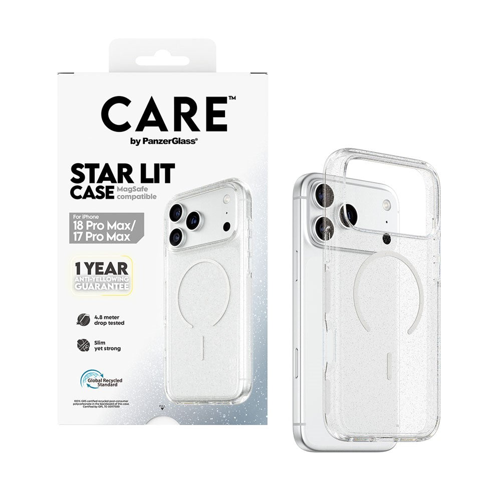 iPhone 18 Pro Max / 17 Pro Max CARE by PanzerGlass FLAGSHIP Urban Explorer Case - MagSafe Compatible - Transparent / Star Lit