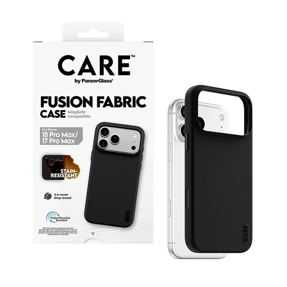 iPhone 18 Pro Max / 17 Pro Max CARE by PanzerGlass Fusion Fabric Case - MagSafe Compatible - Black