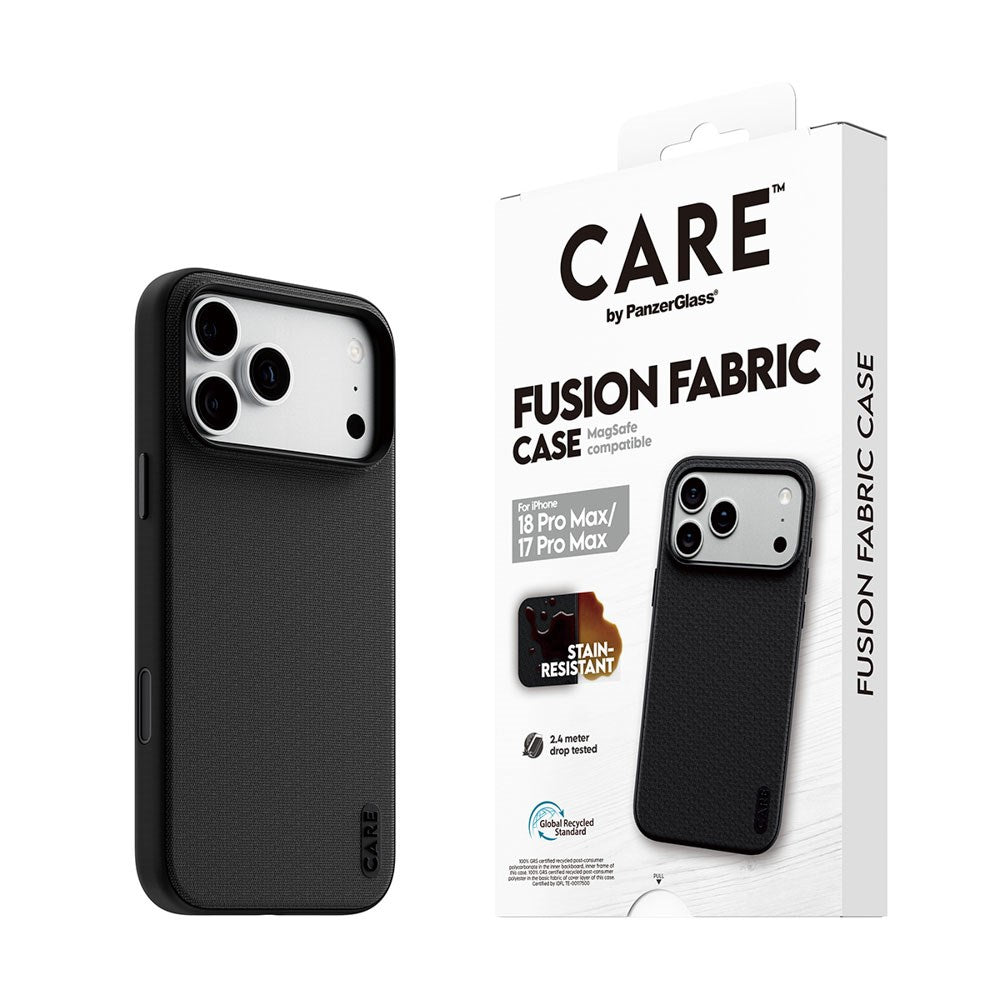 iPhone 18 Pro Max / 17 Pro Max CARE by PanzerGlass Fusion Fabric Case - MagSafe Compatible - Black