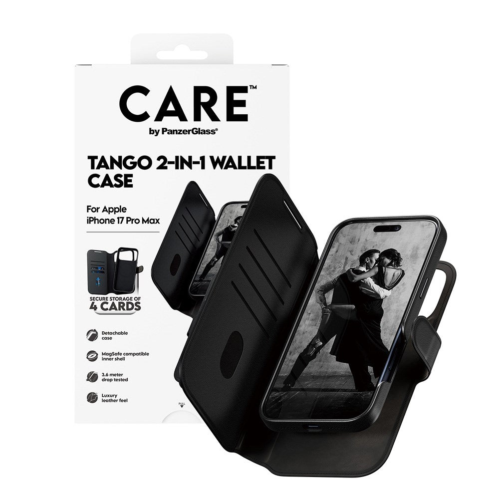 CARE by PanzerGlass iPhone 17 Pro Max Feature Tango 2-in-1 Flip Case with Wallet - Black