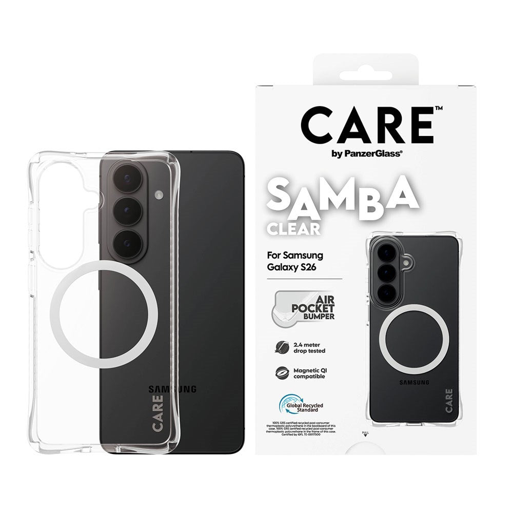 Samsung Galaxy S26 CARE by PanzerGlass Fashionable Samba Case - Qi Compatible - Transparent