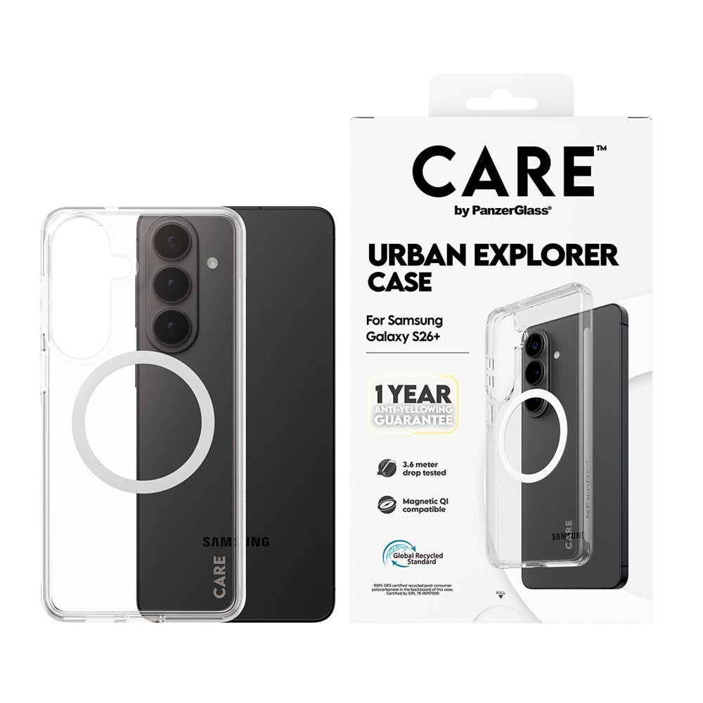 Samsung Galaxy S26+ (Plus) CARE by PanzerGlass Urban Explorer Case - Qi Compatible - Transparent / White