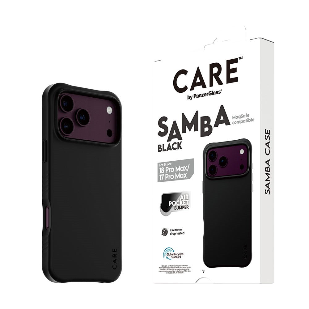 iPhone 18 Pro Max / 17 Pro Max CARE by PanzerGlass Fashionable Samba Case - MagSafe Compatible - Black