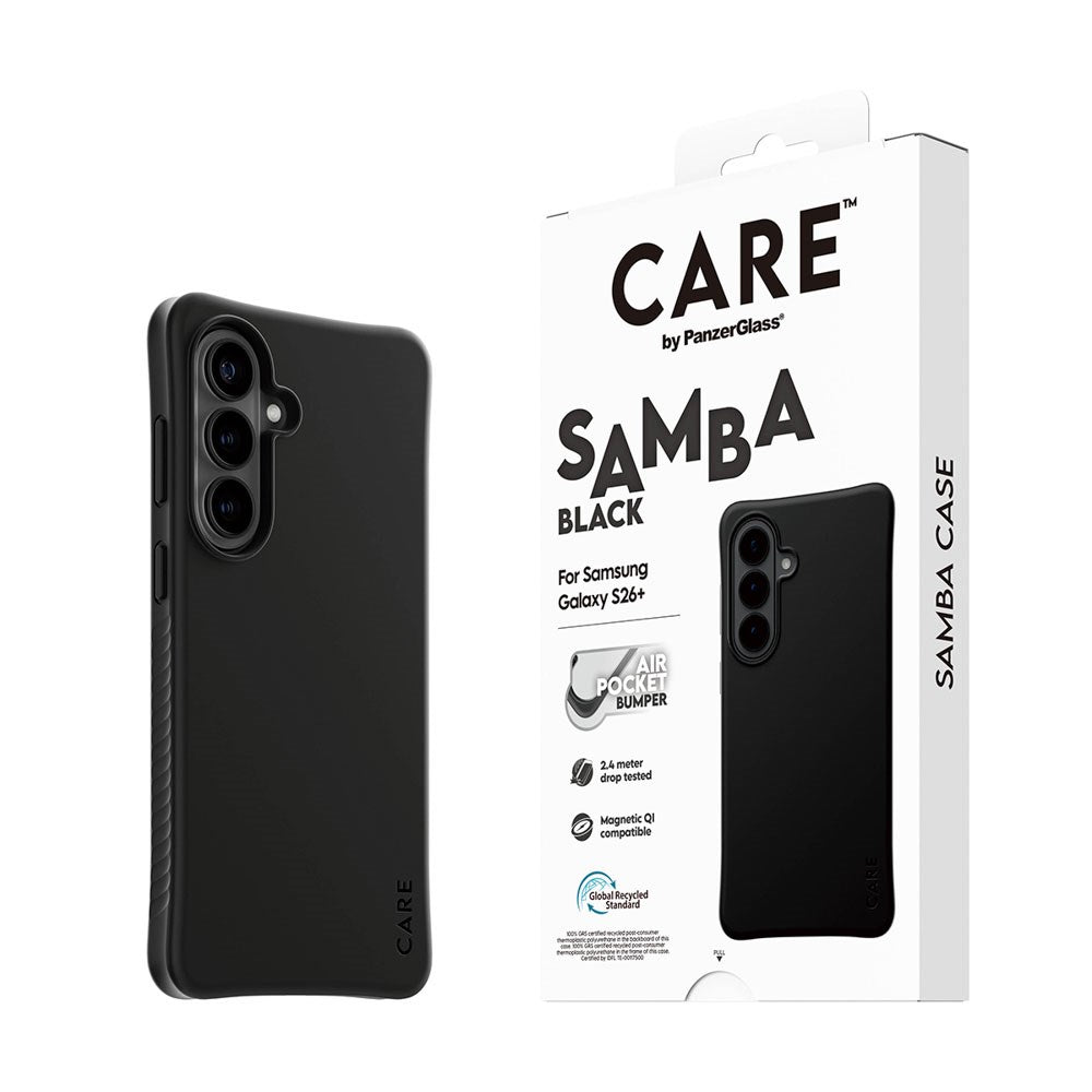 Samsung Galaxy S26+ (Plus) CARE by PanzerGlass Fashionable Samba Case - Qi Compatible - Black