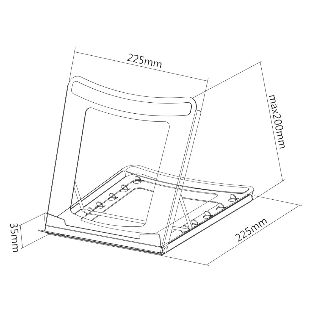 Deltaco Foldable Laptop / Tablet Stand - 5 Positions - Dimensions: 10-15" - Grey