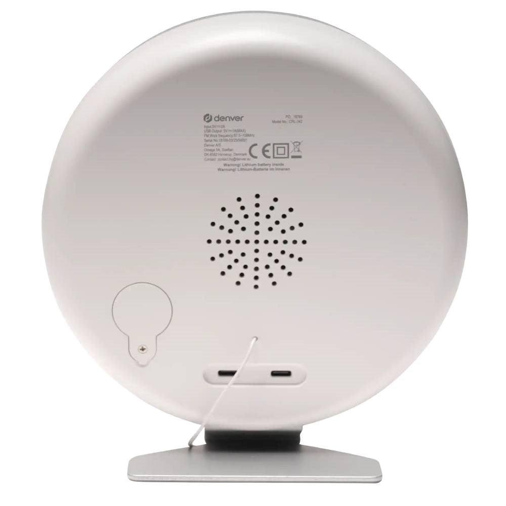 Denver CRL-342 FM Alarm Clock with Sunrise Simulation & White Noise - White