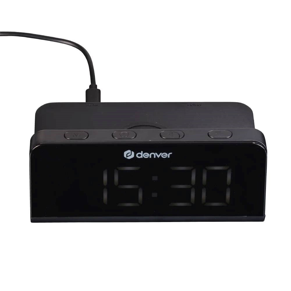 Denver ECQ-103MK2 Alarm Clock with Wireless Charger - Black