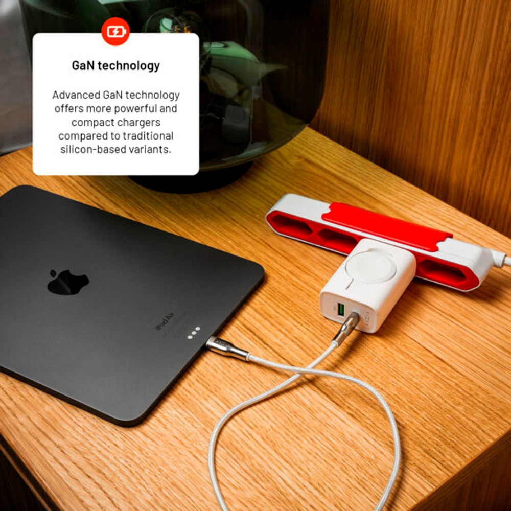 Fixed MagFlip 3-in-1 Charger 33W - Apple Watch/USB-C 30W/USB-A 18W - White